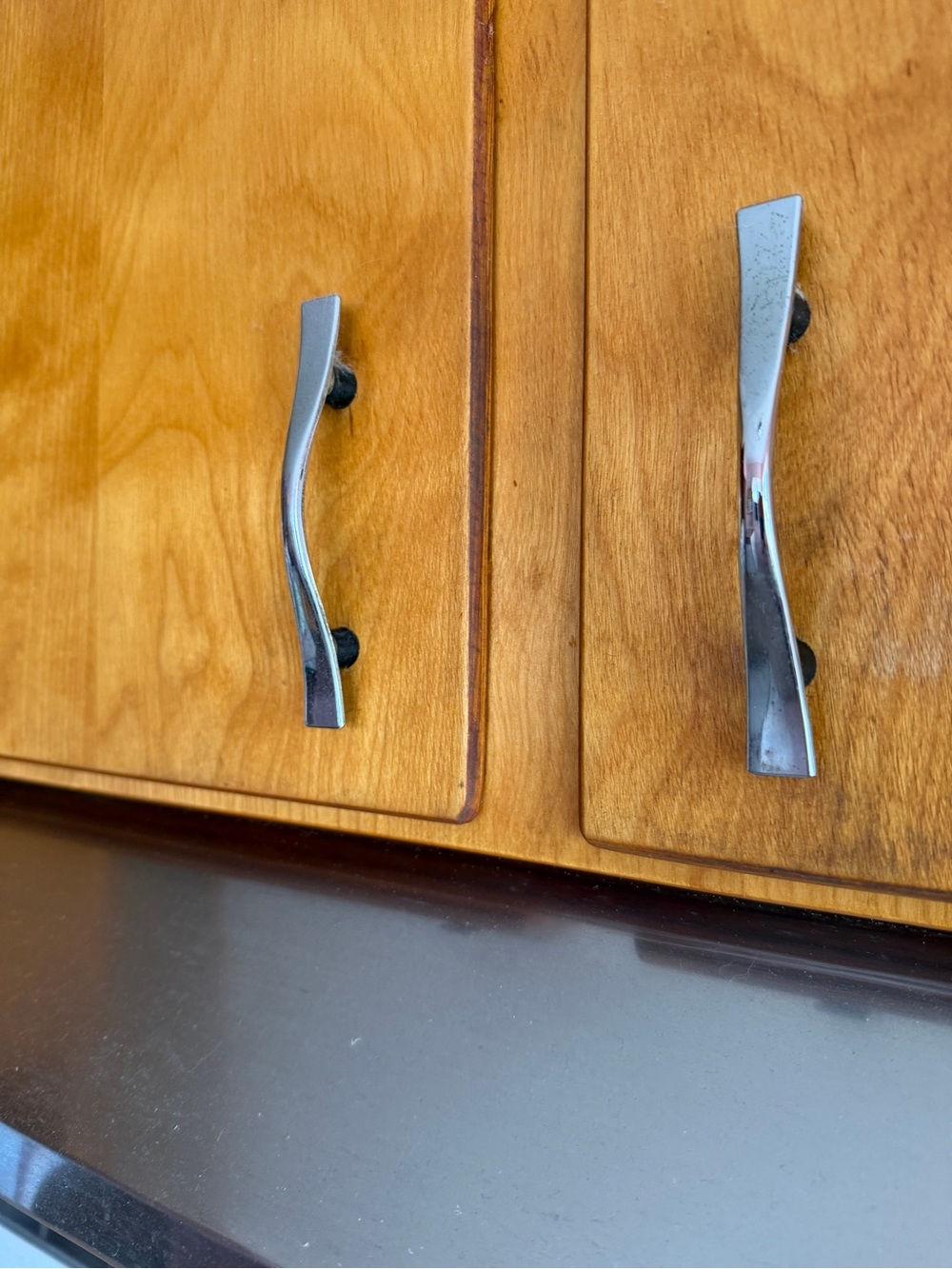 Rescued Vintage MCM Chrome Wave Cabinet Pulls Lot - Set of 30